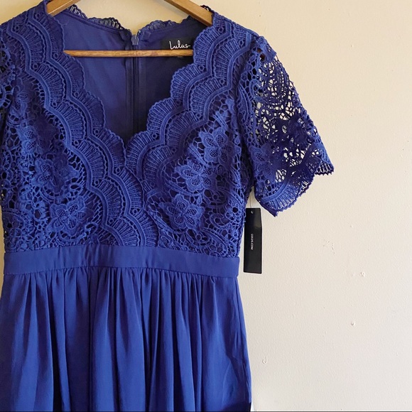 NWT Lulu's Angel In Disguise Navy Blue Mini Dress - Picture 4 of 7